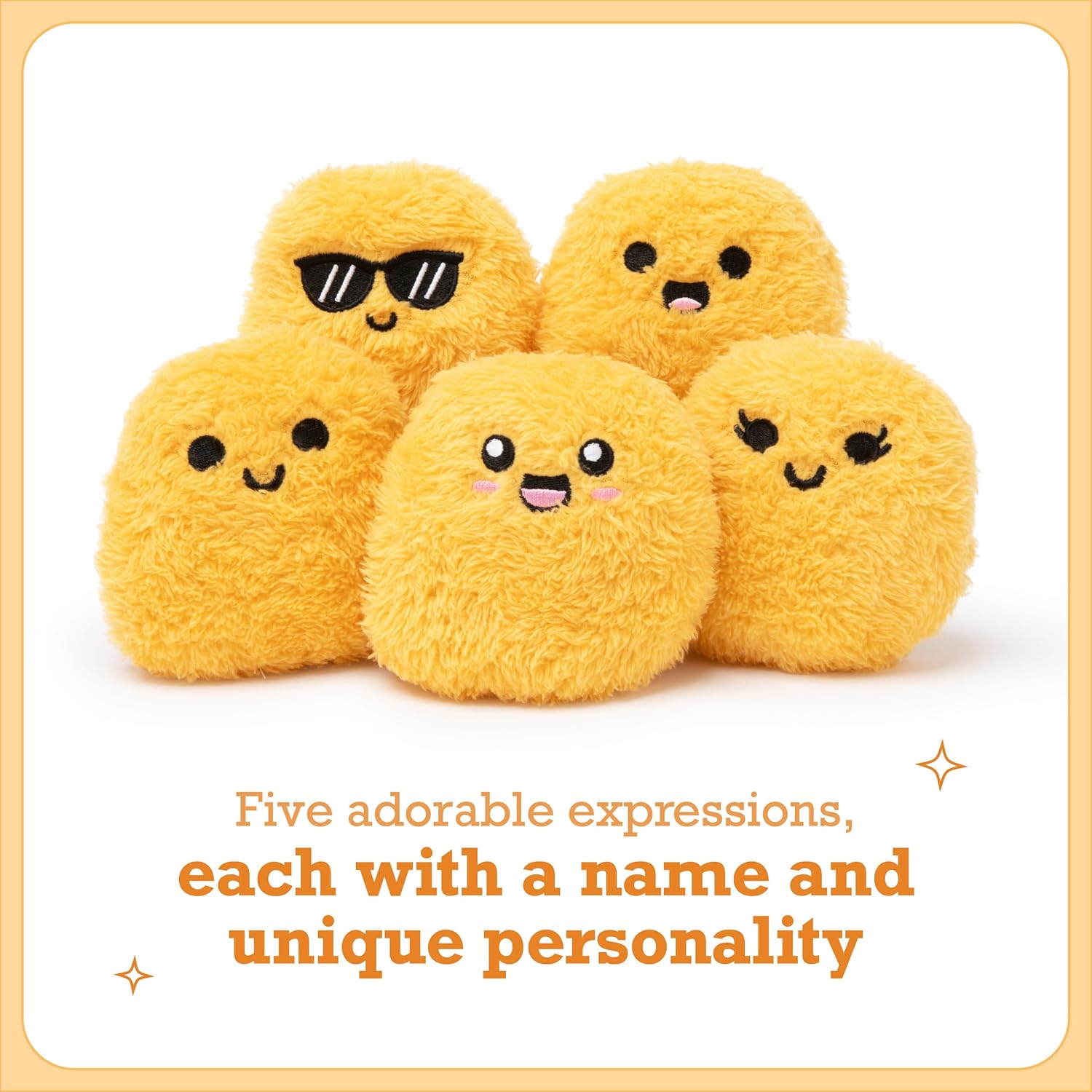 Emotional Support Chicken Nuggets by Relatable, Cuddly Plush Collectibles and Squishy Toys, Cozy Fall Gifts and Fun Trick or Treat Toys, Includes 5 Plushies with Carrying Basket
