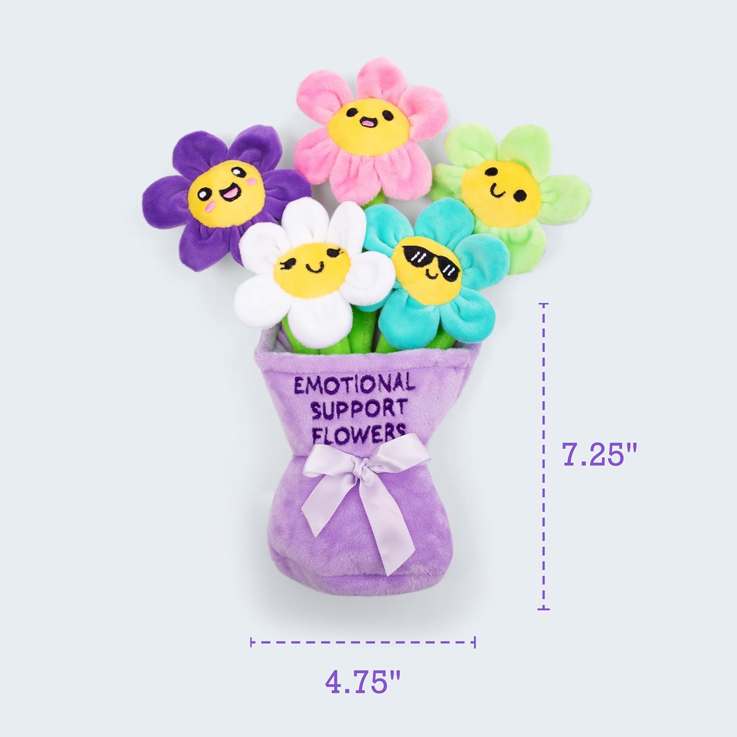 Emotional Support Flowers by Relatable, Cuddly Stuffed Animals and Toys, Squishy Toys and Plushies, Great Gift Ideas for Loved Ones of All Ages, Includes 5 Plushies with Carrying Basket